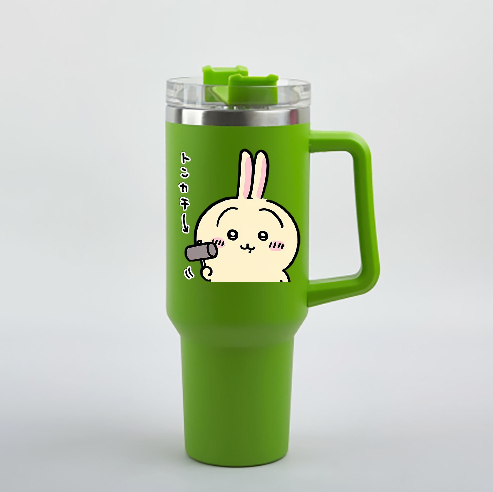 （画像用） ちいかわ うさぎ Chii-kawa usagi 1200mL車用タンブラー - クリスタルステッカー（プラスチックストロー付き）